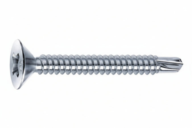 Viti Autoperforanti Testa Svasata Piana Acciaio Zincato Bianco- - Ø Mm.3,9X13 - 500 Pezzi Mustad