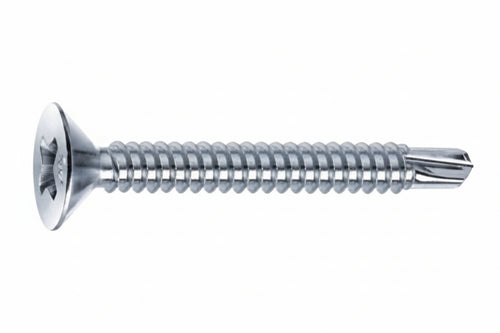Viti Autoperforanti Testa Svasata Piana Acciaio Zincato Bianco- - Ø Mm.3,9X25 - 500 Pezzi Mustad