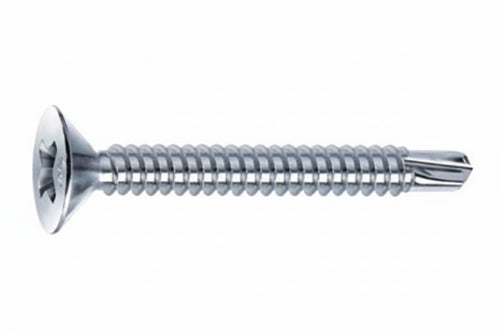 Viti Autoperforanti Testa Svasata Piana Acciaio Zincato Bianco- - Ø Mm.3,9X38 - 500 Pezzi Mustad