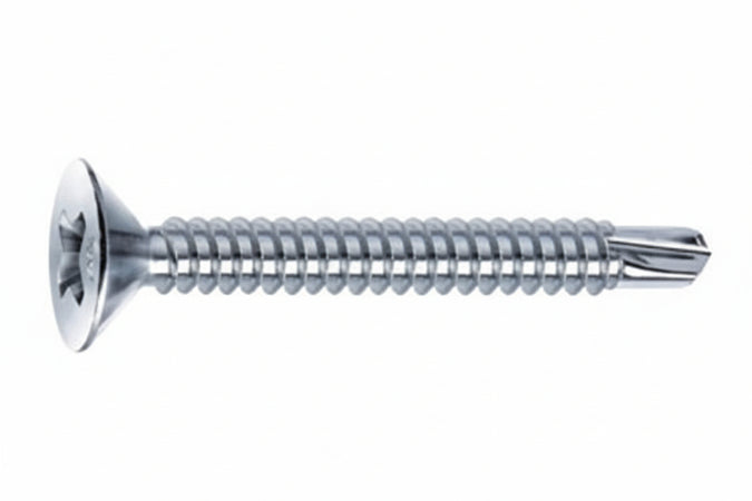 Viti Autoperforanti Testa Svasata Piana Acciaio Zincato Bianco- - Ø Mm.3,9X38 - 500 Pezzi Mustad