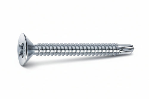 Viti Autoperforanti Testa Svasata Piana Acciaio Zincato Bianco- - Ø Mm.3,9X45 - 200 Pezzi Mustad