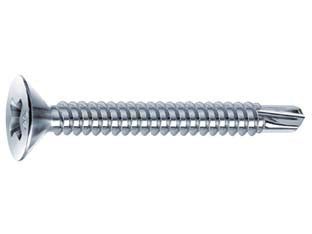 Viti Autoperforanti Testa Svasata Piana Acciaio Zincato Bianco- - Ø Mm.3,9X50 - 200 Pezzi Mustad