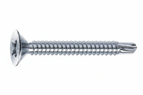Viti Autoperforanti Testa Svasata Piana Acciaio Zincato Bianco- - Ø Mm.4,2X16 - 500 Pezzi Mustad