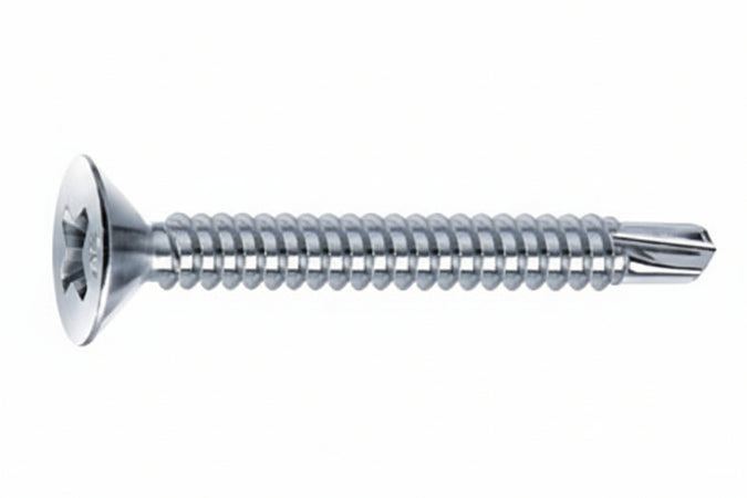 Viti Autoperforanti Testa Svasata Piana Acciaio Zincato Bianco- - Ø Mm.4,2X16 - 500 Pezzi Mustad