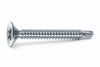 Viti Autoperforanti Testa Svasata Piana Acciaio Zincato Bianco- - Ø Mm.4,2X25 - 500 Pezzi Mustad