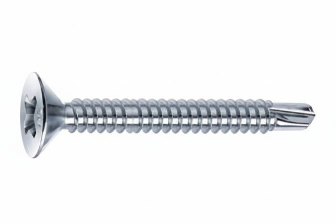 Viti Autoperforanti Testa Svasata Piana Acciaio Zincato Bianco- - Ø Mm.4,8X19 - 500 Pezzi Mustad