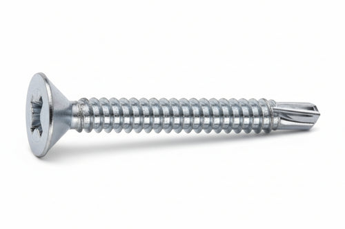 Viti Autoperforanti Testa Svasata Piana Acciaio Zincato Bianco- - Ø Mm.4,8X32 - 200 Pezzi Mustad