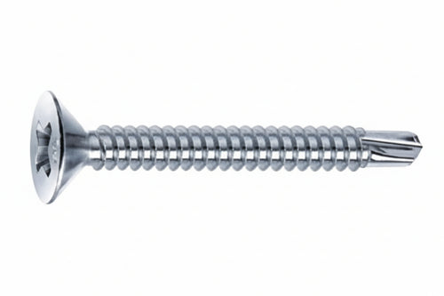 Viti Autoperforanti Testa Svasata Piana Acciaio Zincato Bianco- - Ø Mm.4,8X38 - 200 Pezzi Mustad