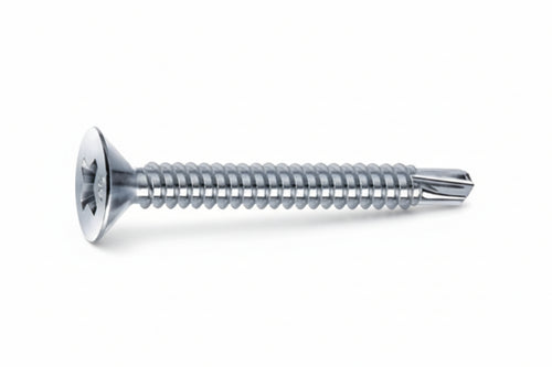 Viti Autoperforanti Testa Svasata Piana Acciaio Zincato Bianco- - Ø Mm.4,8X45 - 200 Pezzi Mustad