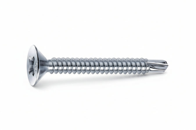 Viti Autoperforanti Testa Svasata Piana Acciaio Zincato Bianco- - Ø Mm.4,8X45 - 200 Pezzi Mustad