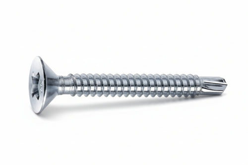Viti Autoperforanti Testa Svasata Piana Acciaio Zincato Bianco- - Ø Mm.4,8X50 - 200 Pezzi Mustad