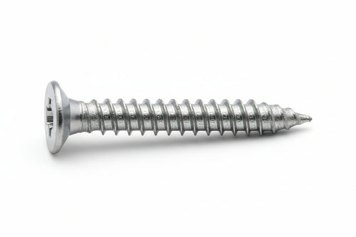 Viti Autoperforanti Testa Svasata Piana Acciaio Zincato Bianco- - Ø Mm.4,8X60 - 200 Pezzi Mustad