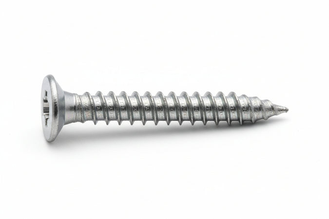 Viti Autoperforanti Testa Svasata Piana Acciaio Zincato Bianco- - Ø Mm.4,8X60 - 200 Pezzi Mustad