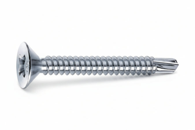 Viti Autoperforanti Testa Svasata Piana Acciaio Zincato Bianco- - Ø Mm.4,8X70 - 200 Pezzi Mustad