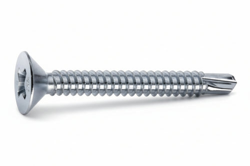 Viti Autoperforanti Testa Svasata Piana Acciaio Zincato Bianco- - Ø Mm.4,8X80 - 200 Pezzi Mustad