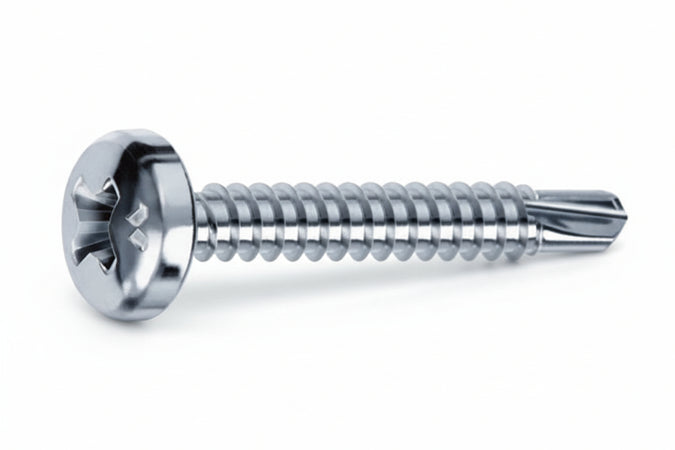 Viti Autoperforanti Testa Cilindrica Acciaio Zincato Bianco- - Ø Mm.3,5X25 - 500 Pezzi Mustad