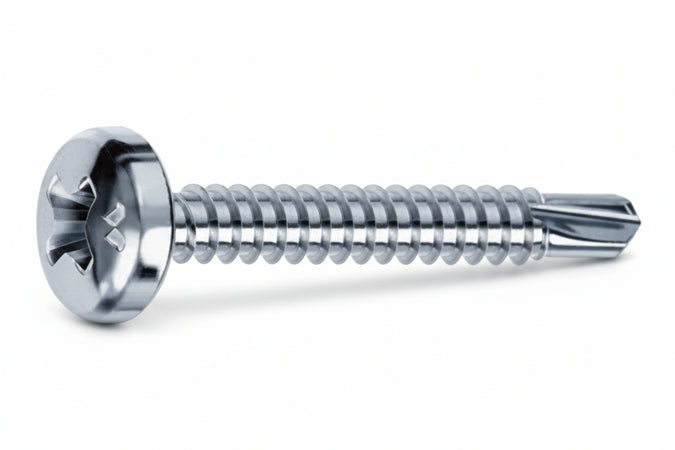 Viti Autoperforanti Testa Cilindrica Acciaio Zincato Bianco- - Ø Mm.3,5X32 - 500 Pezzi Mustad