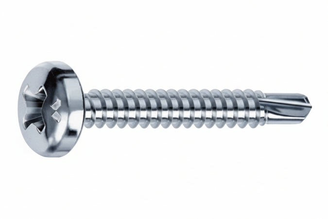 Viti Autoperforanti Testa Cilindrica Acciaio Zincato Bianco- - Ø Mm.3,5X38 - 500 Pezzi Mustad