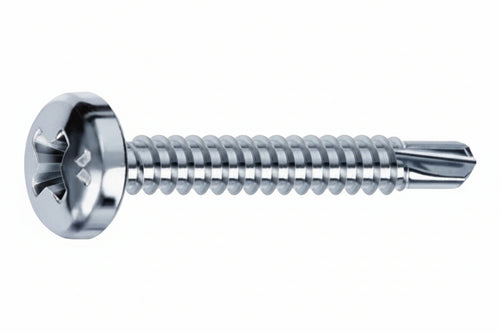 Viti Autoperforanti Testa Cilindrica Acciaio Zincato Bianco- - Ø Mm.3,9X13 - 500 Pezzi Mustad