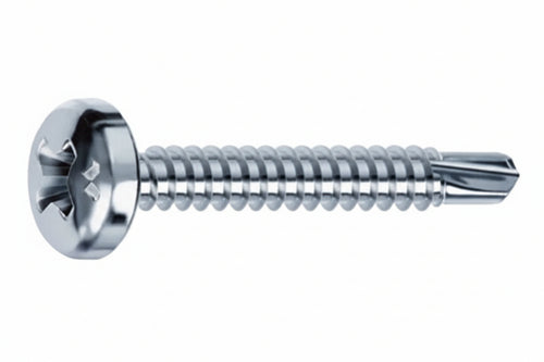 Viti Autoperforanti Testa Cilindrica Acciaio Zincato Bianco- - Ø Mm.3,9X32 - 500 Pezzi Mustad