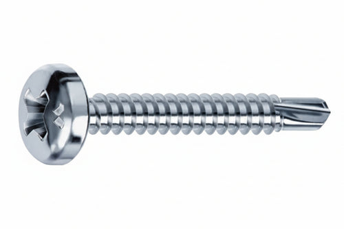 Viti Autoperforanti Testa Cilindrica Acciaio Zincato Bianco- - Ø Mm.3,9X38 - 500 Pezzi Mustad