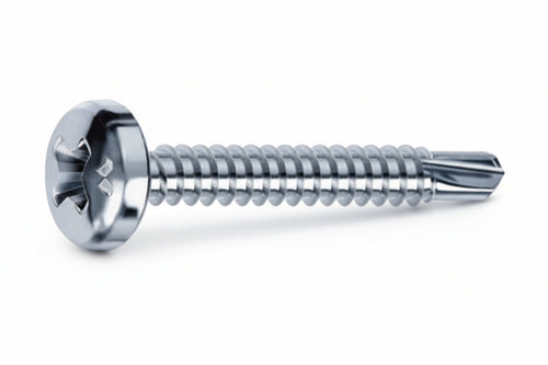 Viti Autoperforanti Testa Cilindrica Acciaio Zincato Bianco- - Ø Mm.4,2X13 - 500 Pezzi Mustad