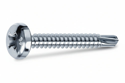 Viti Autoperforanti Testa Cilindrica Acciaio Zincato Bianco- - Ø Mm.4,2X25 - 500 Pezzi Mustad