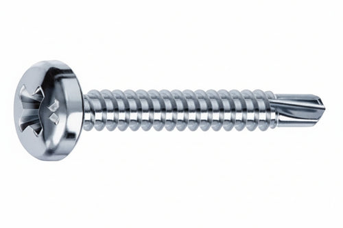 Viti Autoperforanti Testa Cilindrica Acciaio Zincato Bianco- - Ø Mm.4,2X32 - 500 Pezzi Mustad