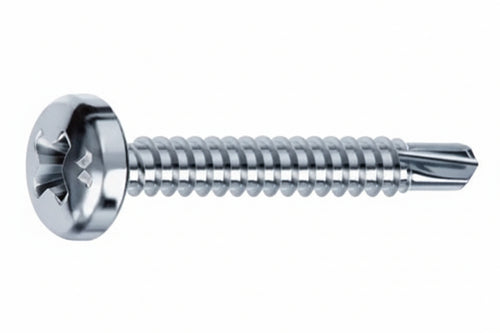 Viti Autoperforanti Testa Cilindrica Acciaio Zincato Bianco- - Ø Mm.4,8X50 - 200 Pezzi Mustad