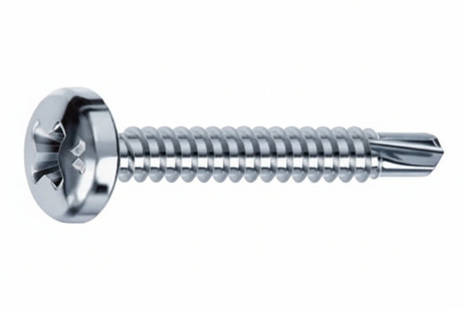 Viti Autoperforanti Testa Cilindrica Acciaio Zincato Bianco- - Ø Mm.4,8X50 - 200 Pezzi Mustad