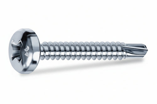 Viti Autoperforanti Testa Cilindrica Acciaio Zincato Bianco- - Ø Mm.4,8X70 - 200 Pezzi Mustad