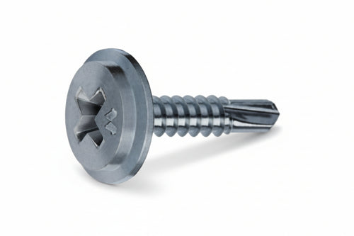 Viti Autoperforanti Testa Piatta E Larga In Acciaio Zincato- - Ø Mm.4,2X13 - 500 Pezzi Mustad