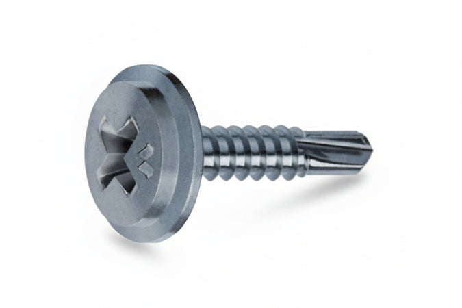 Viti Autoperforanti Testa Piatta E Larga In Acciaio Zincato- - Ø Mm.4,2X19 - 500 Pezzi Mustad