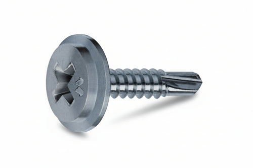 Viti Autoperforanti Testa Piatta E Larga In Acciaio Zincato- - Ø Mm.4,2X32 - 500 Pezzi Mustad