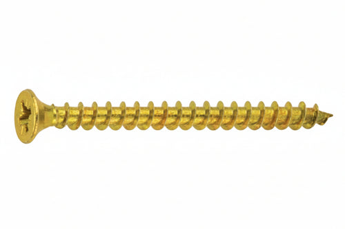 Vite Truciolare Tsp Cava Pz Interamente Filettata In Acciaio Ottonato- - Ø Mm.3,5X35 - 500 Pezzi Ambrovit