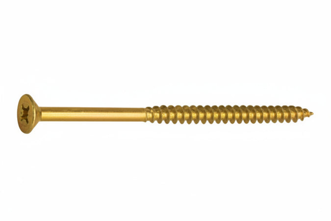 Vite Truciolare Tsp Cava Pz Parzialmente Filettata In Acciaio Ottonato- - Ø Mm.4,5X80 - 200 Pezzi Ambrovit