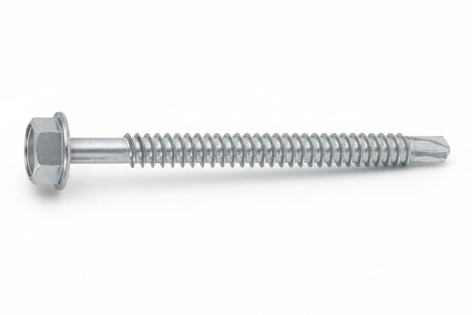 Vite Tirafondi Per Metallo Autoperforante In Acciaio Zincato Bianco- - Ø Mm.6,3X25 - 500 Pezzi Ambrovit