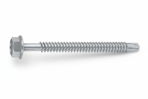 Vite Tirafondi Per Metallo Autoperforante In Acciaio Zincato Bianco- - Ø Mm.6,3X50 - 200 Pezzi Ambrovit
