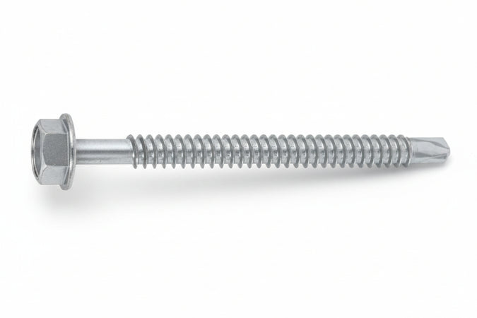 Vite Tirafondi Per Metallo Autoperforante In Acciaio Zincato Bianco- - Ø Mm.6,3X50 - 200 Pezzi Ambrovit