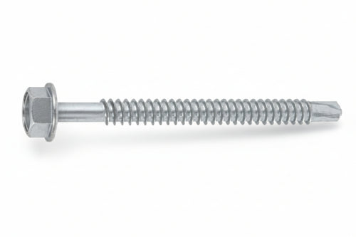 Vite Tirafondi Per Metallo Autoperforante In Acciaio Zincato Bianco- - Ø Mm.6,3X70 - 100 Pezzi Ambrovit