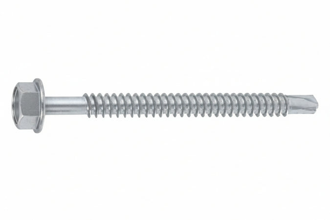 Vite Tirafondi Per Metallo Autoperforante In Acciaio Zincato Bianco- - Ø Mm.6,3X110 - 100 Pezzi Ambrovit