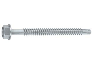 Vite Tirafondi Per Metallo Autoperforante In Acciaio Zincato Bianco- - Ø Mm.6,3X130 - 100 Pezzi Ambrovit