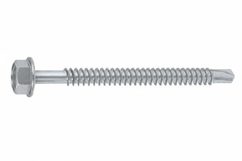 Vite Tirafondi Per Metallo Autoperforante In Acciaio Zincato Bianco- - Ø Mm.6,3X130 - 100 Pezzi Ambrovit