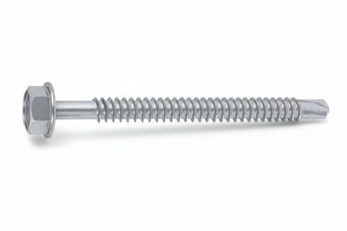 Vite Tirafondi Per Metallo Autoperforante In Acciaio Zincato Bianco- - Ø Mm.6,3X140 - 100 Pezzi Ambrovit