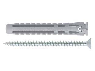 Tassello Nylon Universale Vite Tps Truciolare Zincata Bianca X1 Evo-L- - Ø Mm.8X60 Vite Ø Mm.5X70 Spes.Fissaggio Mm.5 - 50 Pezzi Friulsider