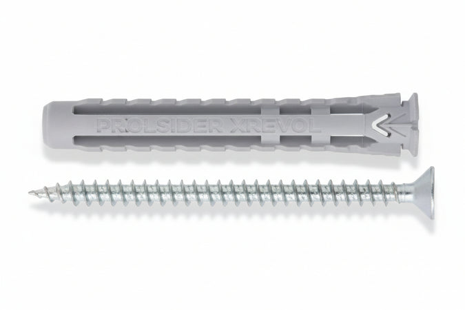 Tassello Nylon Universale Vite Tps Truciolare Zincata Bianca X1 Evo-L- - Ø Mm.10X70 Vite Ø Mm.6X80 Spes.Fissaggio Mm.5 - 25 Pezzi Friulsider