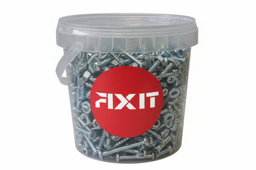 Tassello In Nylon Con Vite Tsp Truciolare Promopack Fixit- - Ø Mm.6X33 Con Vite Tsp Mm.4X40 Secchiello Pz.300 - 1 Confezione Friulsider