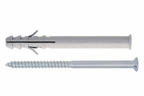 Tassello Prolungato In Nylon Per Serramenti Con Vite Zincata Bianca Tup- - Ø Mm.8X120 Vite Ø Mm.5,5X130 Spess. Fiss. Mm.80 - 50 Pezzi Friulsider