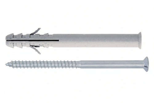 Tassello Prolungato In Nylon Per Serramenti Con Vite Zincata Bianca Tup- - Ø Mm.10X80 Vite Ø Mm.7X90 Spess. Fiss. Mm.30 - 50 Pezzi Friulsider