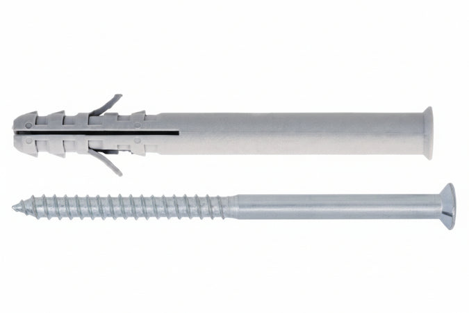 Tassello Prolungato In Nylon Per Serramenti Con Vite Zincata Bianca Tup- - Ø Mm.10X135 Vite Ø Mm.7X145 Spess. Fiss. Mm.85 - 50 Pezzi Friulsider